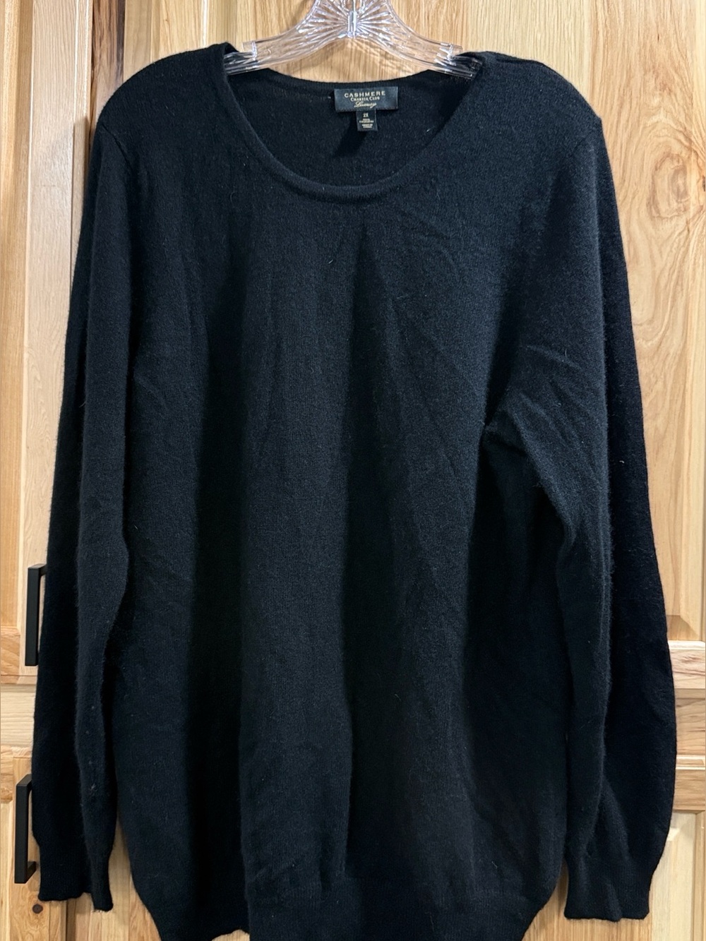 Charter Club Cashmere Black Women’s 2x Crewneck Sweater Minimalist Versatile